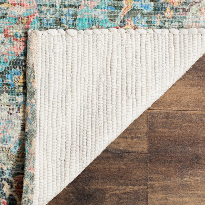 Saffron SFN570 Hand Loomed Area Rug - Coral/Aqua - 5'x8' - Safavieh.