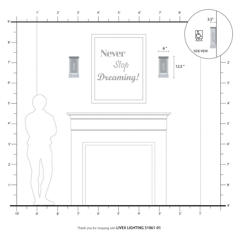 Livex Lighting Elizabeth 1 - Light Wall Light in  Antique Brass