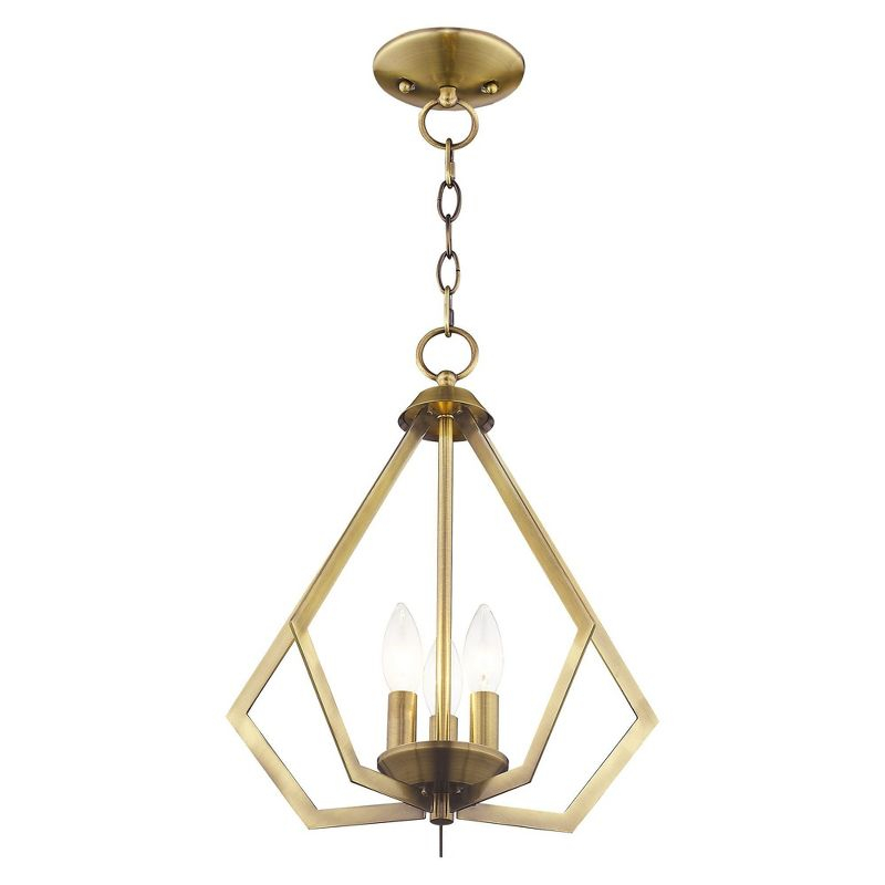 Livex Lighting Prism 3 - Light Chandelier in  Antique Brass