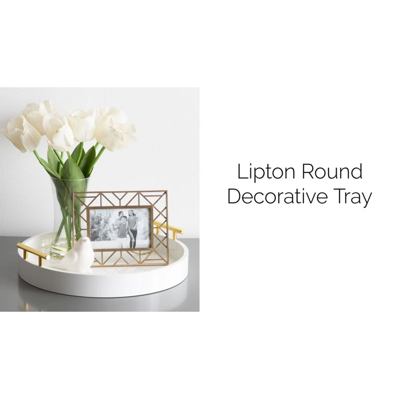 Kate and Laurel Lipton Tray, 15.5" Diameter, Rustic Brown