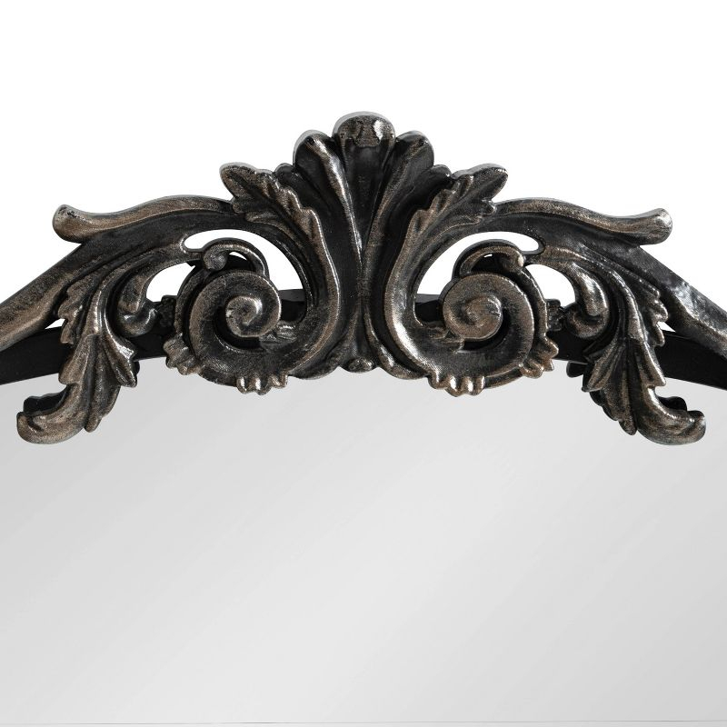 24" x 36" Arendahl Traditional Arch Decorative Wall Mirror Black - Kate & Laurel: Vintage Baroque Design, Resin Garland