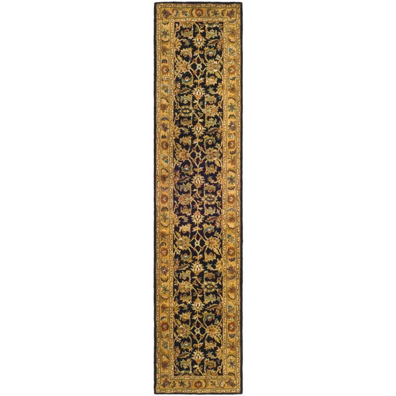 Classic CL758 Hand Tufted Runner Rug - Black/Gold - 2'3"x12' - Safavieh.