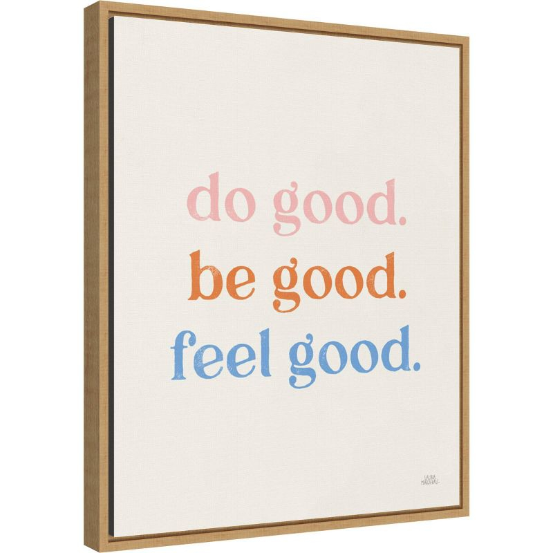Amanti Art 16"x20" Do Good by Laura Marshall Framed Canvas Wall Art: Inspirational Typography