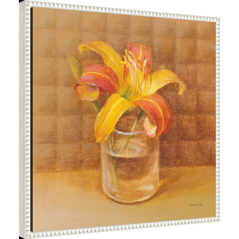 Amanti Art 22"x22" Lily in Glass by Danhui Nai Framed Canvas Wall Art Print