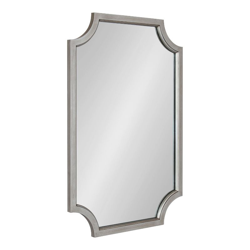 Kate and Laurel Hogan Scalloped MDF Scallop Mirror, 24x36, Silver