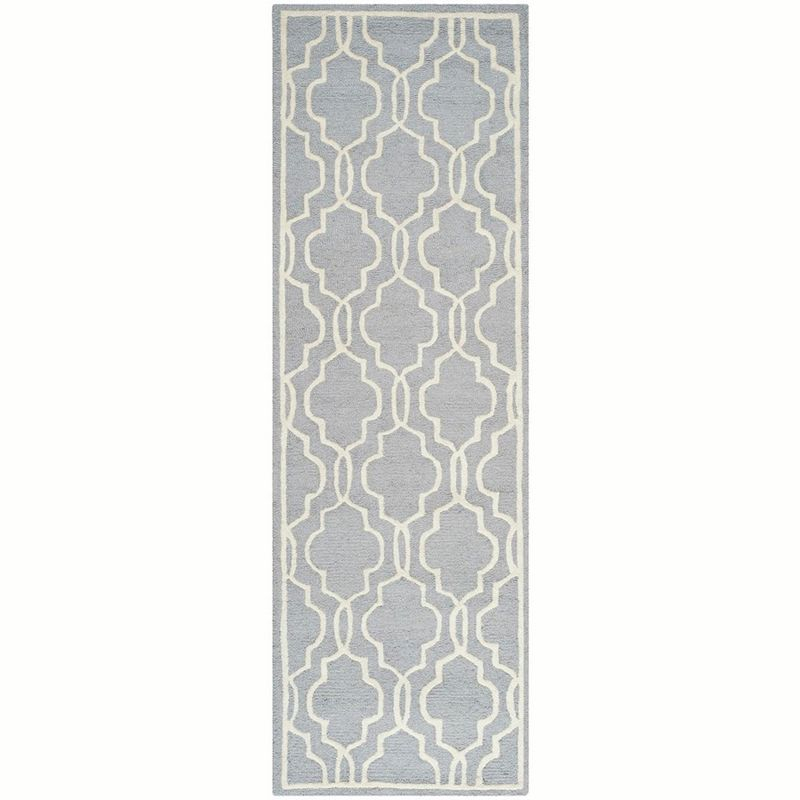 Cambridge CAM131 Tufted Indoor Runner Rug - Silver/Ivory - 2'6"x16' - Safavieh
