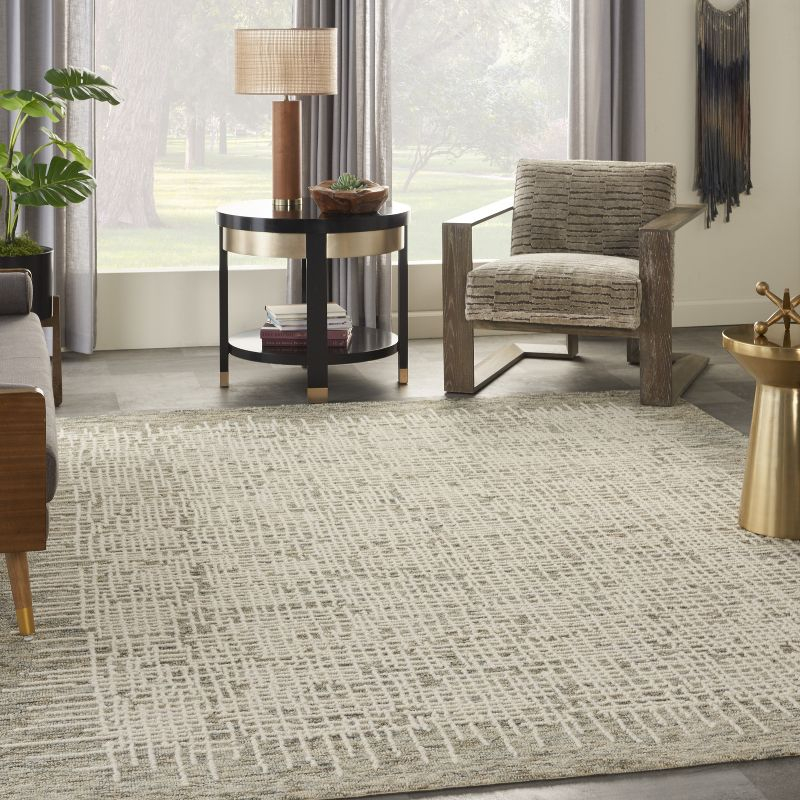 Nourison Vail Rustic Texture Indoor Area Rug Ivory/Multi 7'9" x 9'9"