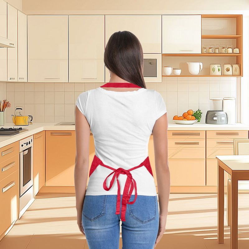 Dalix Waist Aprons Commercial Restaurant Home Bib Spun Poly Cotton Kitchen (3 Pockets) in Royal Blue