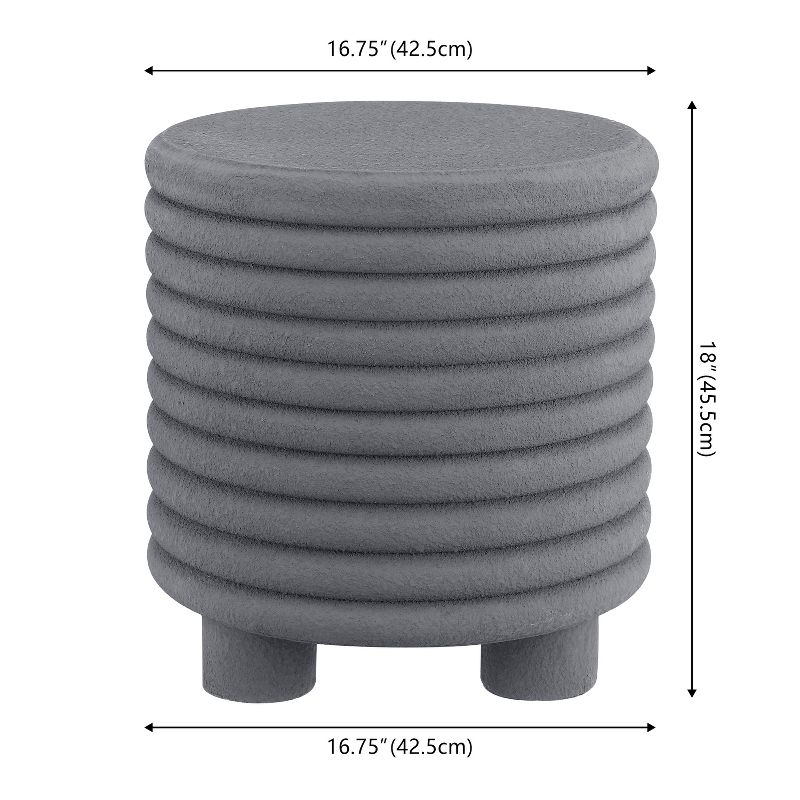 Evans 18" Minimalist Modern 3-Legged Drum Accent Table, Gray Frosted - JONATHAN Y