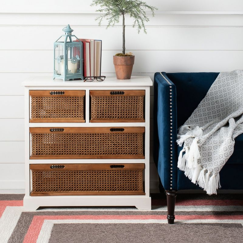 Jackson 4 Drawer Storage Unit - Barley/Cane Drawers - Safavieh.