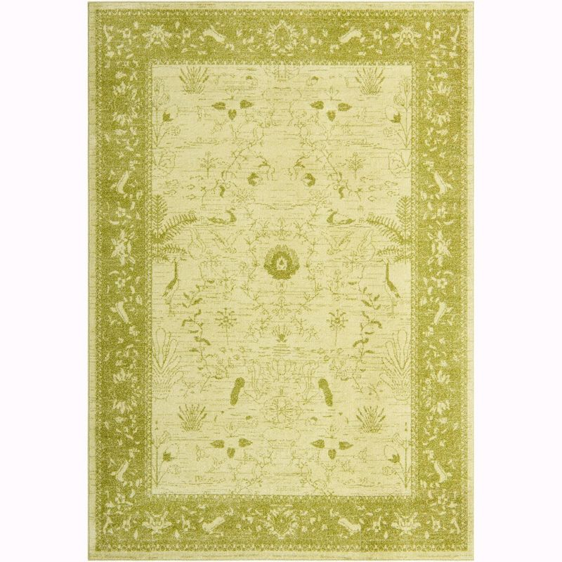 Unique Loom 7' 1 x 10' 0 Light Green La Jolla Floral Area Rug