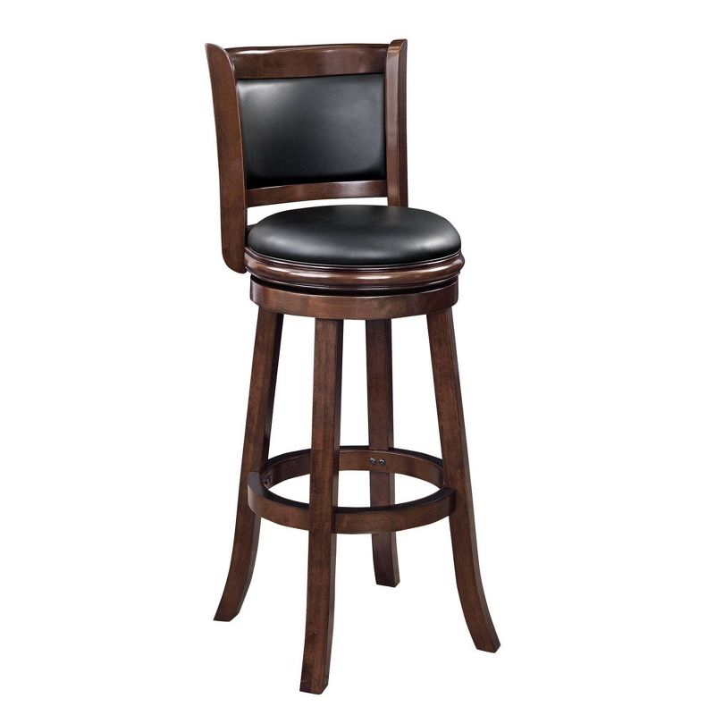Boraam 34" Extra Tall Augusta Swivel Barstool Cappuccino Brown: Upholstered, Wood Frame, Fixed Height
