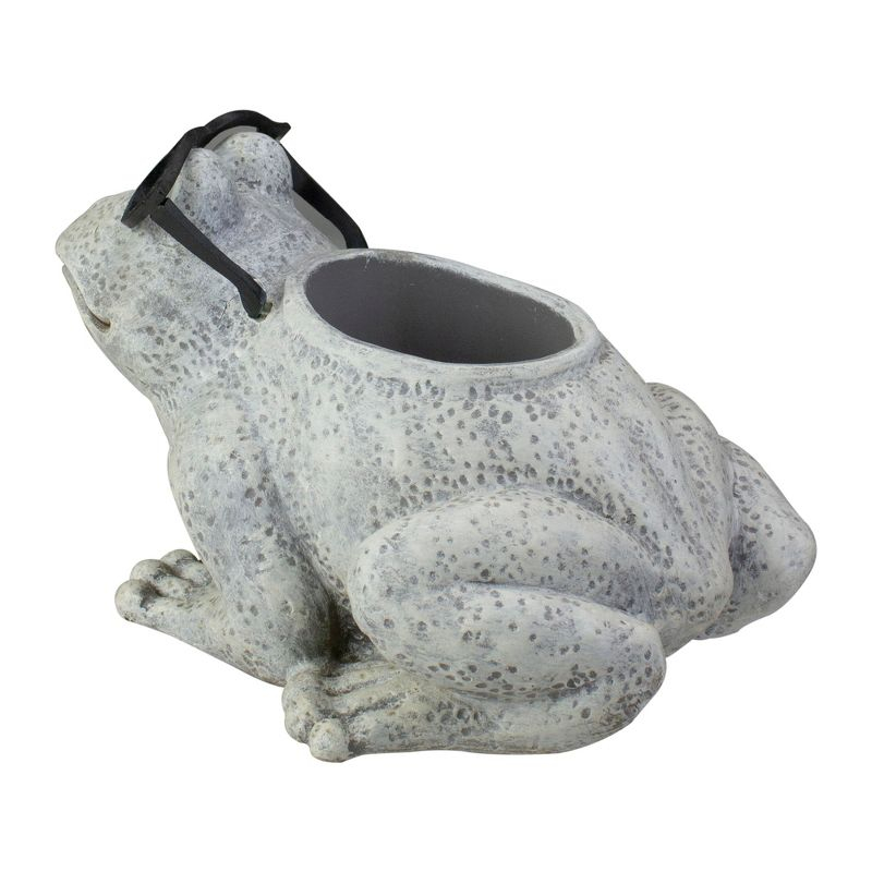 Roman 9.75" Frog Spring Outdoor Patio Garden Planter - Gray