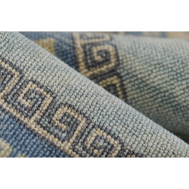 Momeni 6'6"x9' Anatolia Kez Medallion Machine Loomed Area Rug Blue: Wool & Nylon, Low Pile, Indoor Classic Rectangle Rug