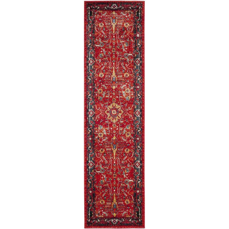 Vintage Hamadan VTH220 Power Loomed Indoor Runner Rug - Orange/Navy - 2'3"x10' - Safavieh