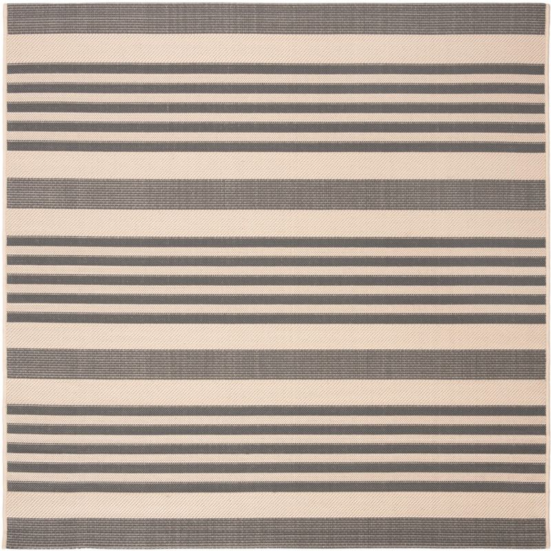 Courtyard CY6062 Power Loomed Indoor/Outdoor Area Rug - Grey/Bone - 5'3"x5'3" - Safavieh.