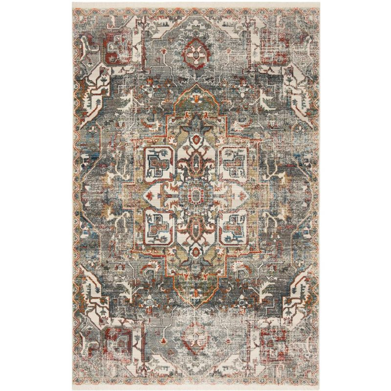 Vintage Persian VTP475 Power Loomed Indoor Area Rug - Charcoal/Olive - 5'x7'6" - Safavieh