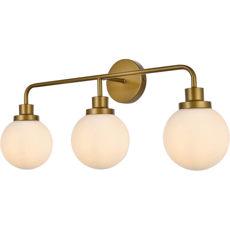 Elegant Lighting Hanson 3 lights bath sconce in brass with frosted shade