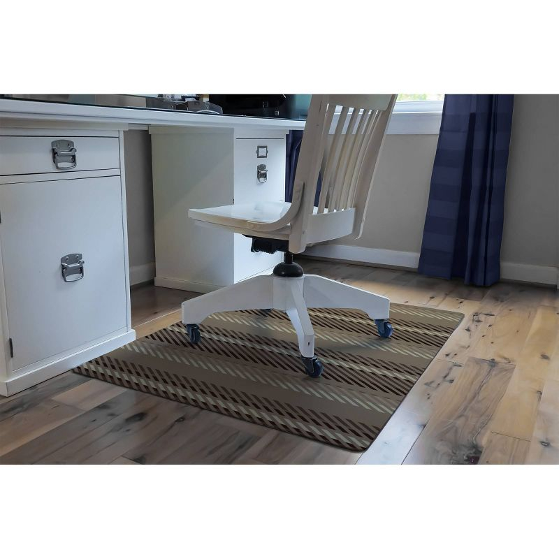 3'x4' Stripe 9 to 5 Desk Chair Mat Brown - Bungalow Flooring: Stain & Skid-Resistant Indoor Floor Mat, Low Pile