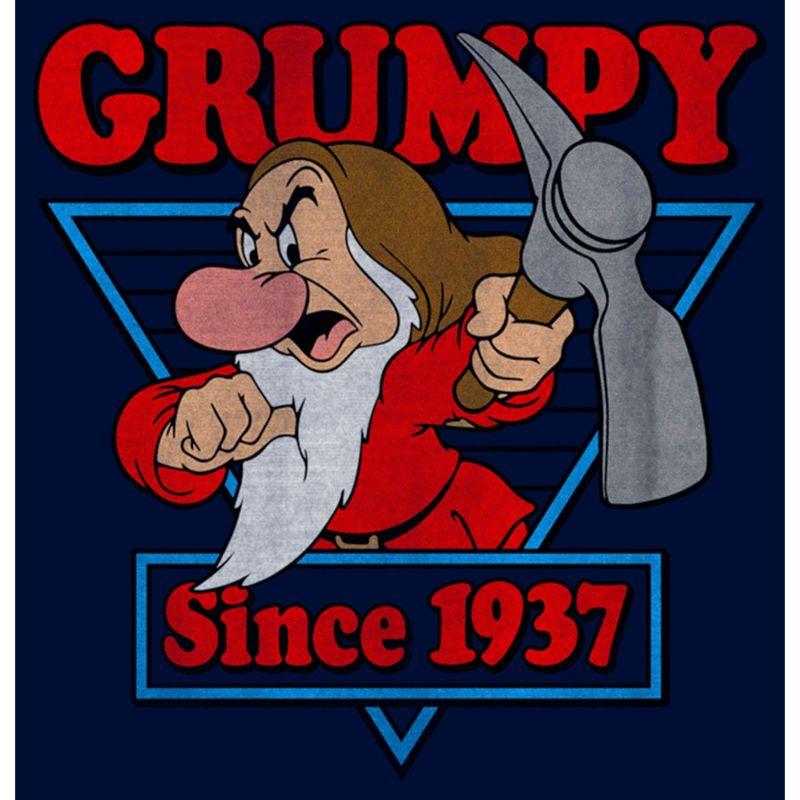Boy's Snow White and the Seven Dwarves Grumpy Since '37  T-Shirt - Navy Blue - X Small