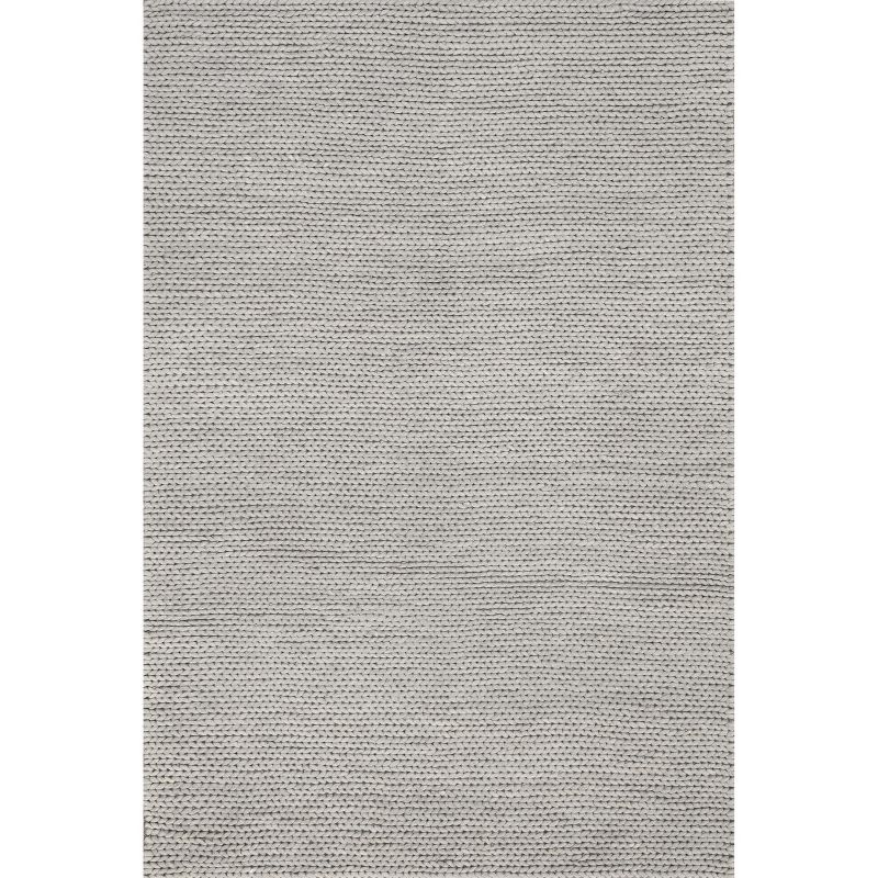 nuLOOM Penelope Braided Wool Area Rug, 5' x 8', Light Gray