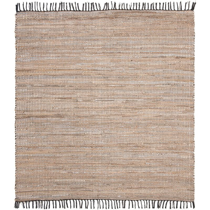 Vintage Leather VTL203 Hand Woven Indoor Area Rug - Beige - 6'x6' - Safavieh