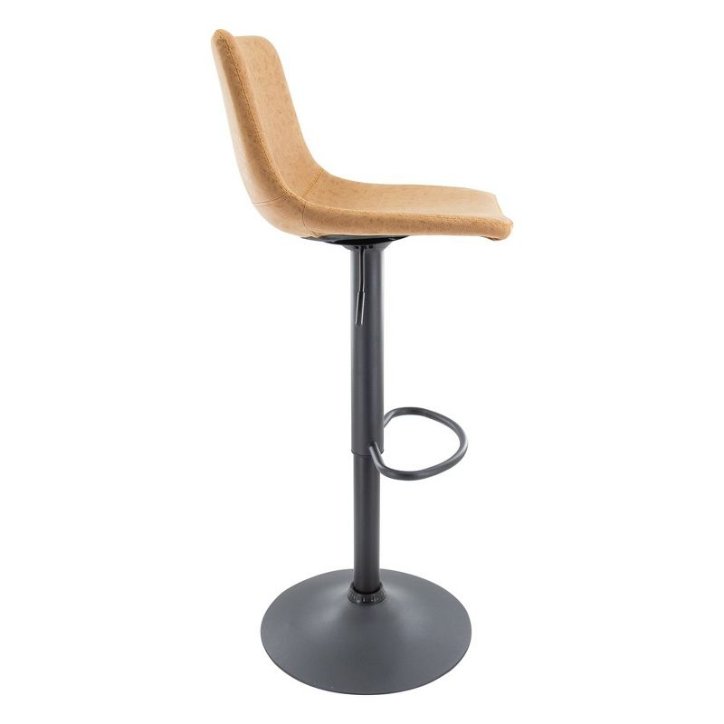 LeisureMod Tilbury Modern Adjustable Bar Stool Set of 2 with Footrest and 360-Degree Swivel, Counter Height Chairs for Kitchen Island and Home Bar