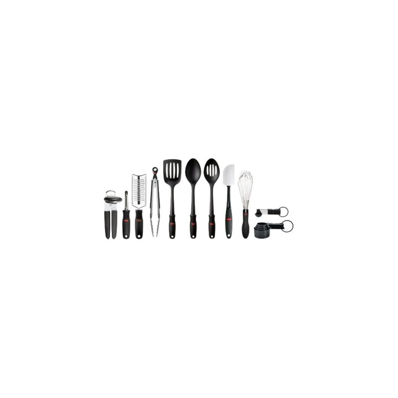 OXO 17pc Culinary and Utensil Set: Kitchen Utensils, Nylon & Stainless Steel, Adult Cooking Tools, Hand Wash