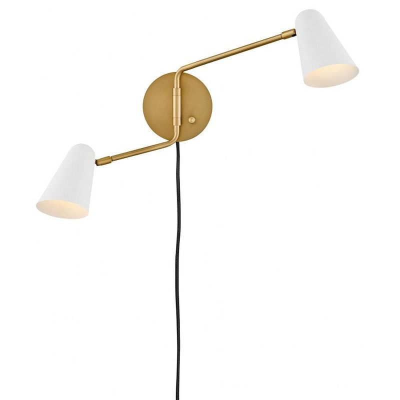 Mancini Double Sconce - Brass and White