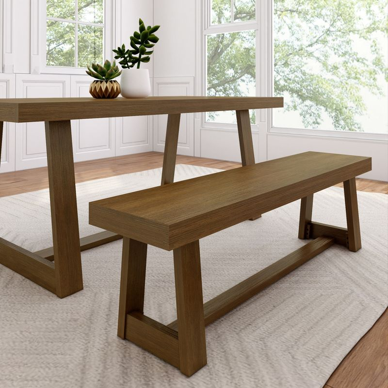 Plank+Beam  60" Classic Solid Wood Dining Bench, Bench for Dining Table