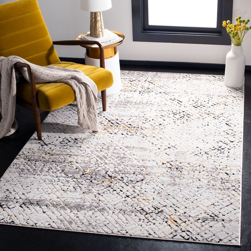 Amalfi AMF552 Power Loomed Area Rug - Cream/Charcoal - 5'3"x7'6" - Safavieh.