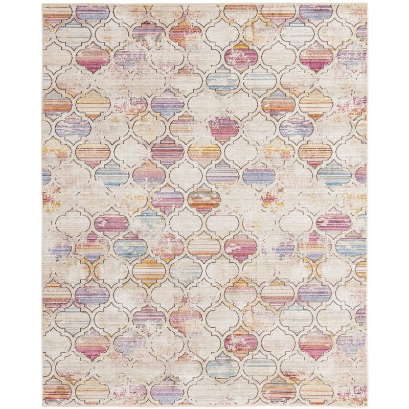Unique Loom Deepa Collection Area Rug - Static Trellis (7' 10" x 9' 8" Rectangle Multi/Beige)