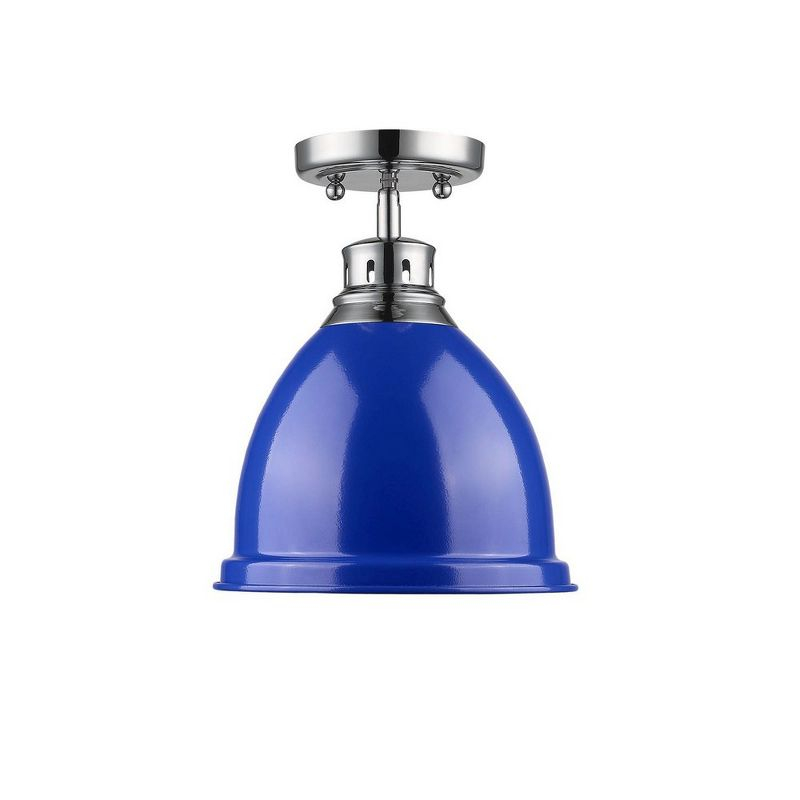 Golden Lighting Duncan 1-Light Flush Mount in Matte Black with Black