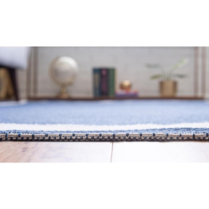Unique Loom Decatur Collection Area Rug - Border (6' 4" x 9' Rectangle Navy Blue/Ivory)