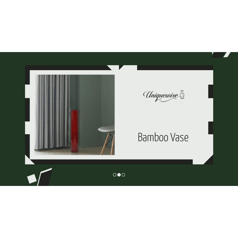 Uniquewise 30-inch-tall Decorative Contemporary Bamboo Display Floor Vase - Cylinder Shape - Stylish Home Decor Accent - Green - Modern Tall Vase