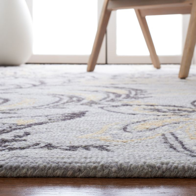 Blossom BLM275 Hand Tufted Area Rug - Grey/Yellow - 4'x6' - Safavieh.