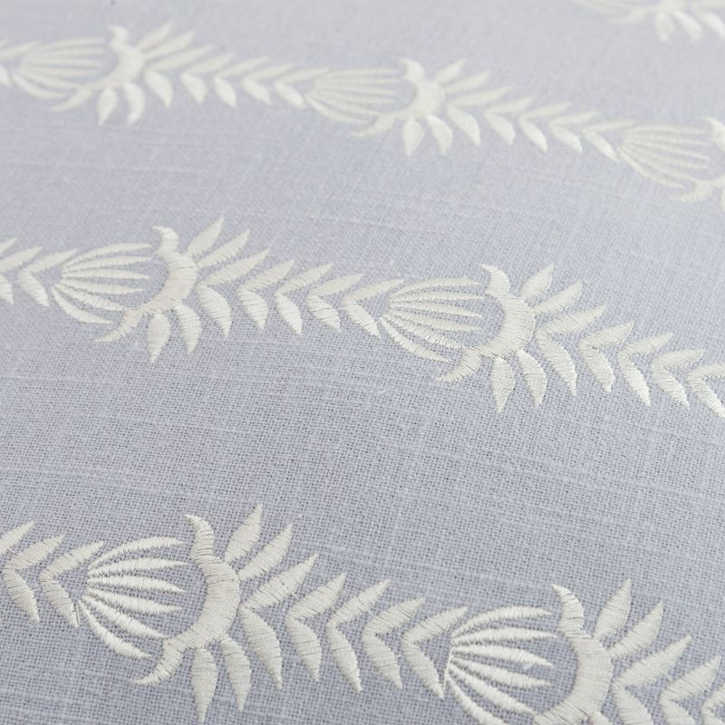 20"x20" Oversize Botanical Striped Square Throw Pillow Cover Light Blue - Rizzy Home: Cotton Canvas, Hidden Zipper, Pet Friendly