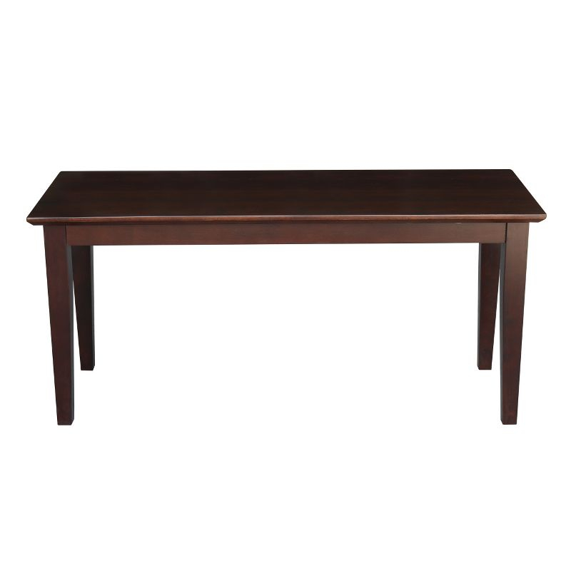 Brookshire Bench - Rich Mocha - International Concepts: Hardwood Frame, 400lb Capacity, Spot Clean