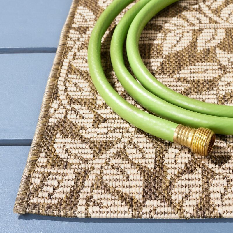 Courtyard CY0727 Power Loomed Indoor and Outdoor Area Rug - Natural/Brown - 6'7"x9'6" - Safavieh