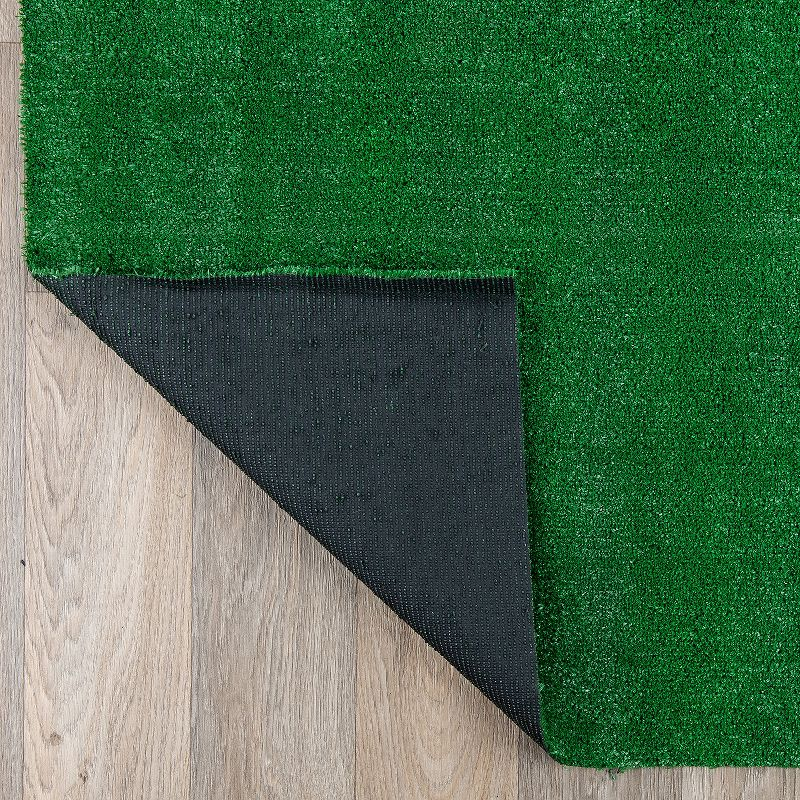 World Rug Gallery Artificial Turf Solid Grass Indoor Outdoor Area Rug - GREEN 5'x7'