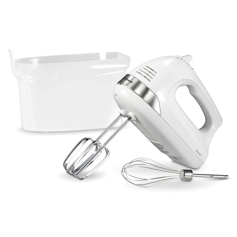Hamilton Beach 6 Speed Hand Mixer Snap-On Case White 62629: Handheld Mixer for Kitchen, 275W, Dishwasher-Safe Parts