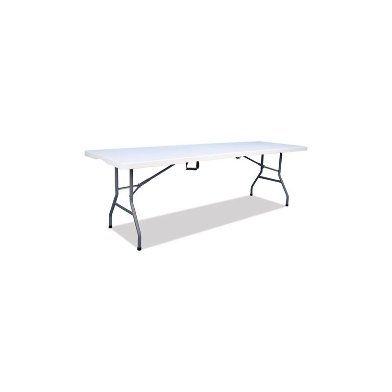 Iceberg Bifold Resin Folding Table, Rectangular, 94.5" x 29.9" x 30", White Granite Top, Gray Base/Legs, 2/Pack