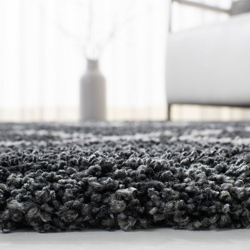 Hudson Shag SGH281 Power Loomed Indoor Area Rug - Dark Grey/Ivory - 8'x10' - Safavieh