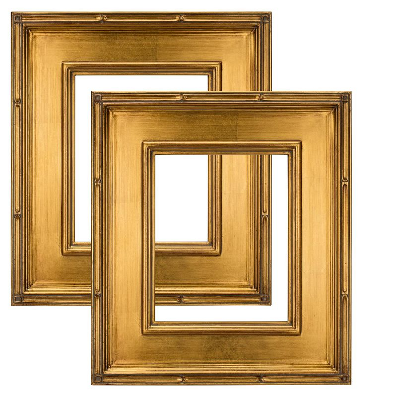 Creative Mark Museum Collection Gold Plein Aire Frames - 5x7" Museum Quality Plein Aire Frames for Photos, Artwork, Paintings, & More! - 2 Pack