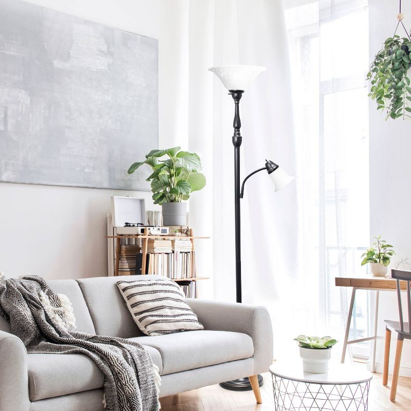 71" 2-Light Mother Daughter Floor Lamp Bronze - Elegant Designs: With Reading Light, Adjustable