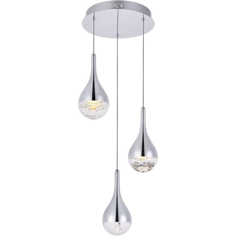 Elegant Lighting Amherst Collection LED 3-light chandelier 12in x 9in chrome finish