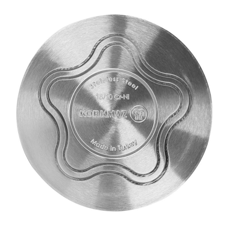 Korkmaz Proline Professional Series 4.5 Liter Stainless Steel Low Casserole with Lid in Silver