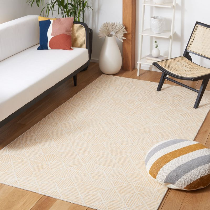 Abstract ABT763 Handmade Indoor Area Rug - Gold/Ivory - 6'x9' - Safavieh