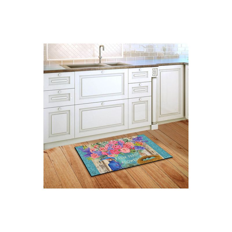 Farm Fresh Peonies Spring Doormat Floral Indoor Outdoor 30" x 18" Briarwood Lane