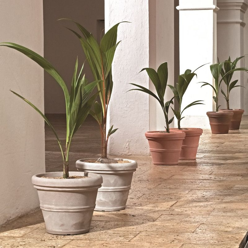 Crescent Garden Brunello Classic Rolled-Rim Plant Pot, Rust, 14in